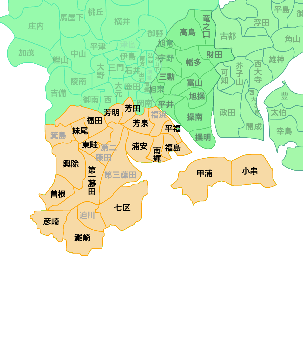 岡山市南区 町内会マップ