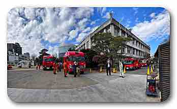 防災訓練　内山下小学校にて