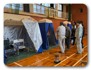 防災訓練　前日の様子