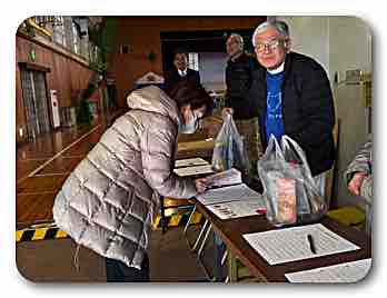 防災訓練　内山下小学校にて