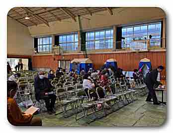 防災訓練　内山下小学校にて