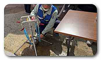 防災訓練　内山下小学校にて