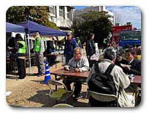 防災訓練　内山下小学校にて