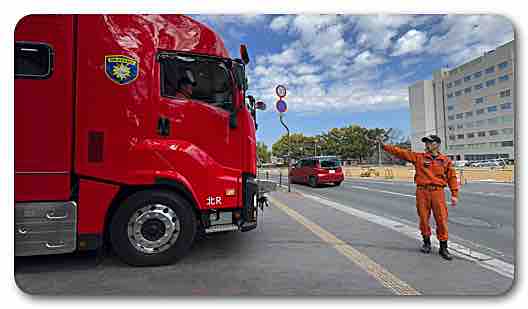 防災訓練　内山下小学校にて