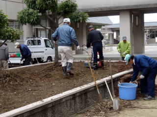 花壇の手入れ