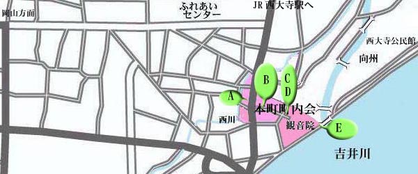 本町所在位置の地図