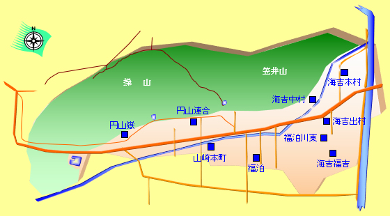 だんじりのイラストマップ(該当するページを表示します) だんじりのイラストマップ(該当するページを表示します)