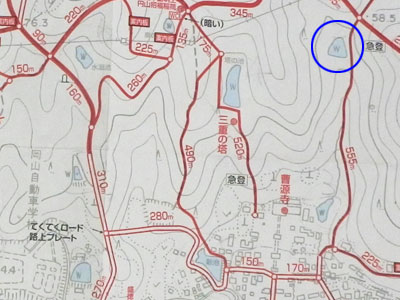 正覚谷池の位置図 正覚谷池の位置図