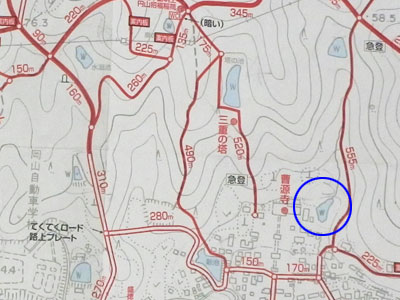 曹源寺庭園内池の位置図 曹源寺庭園内池の位置図