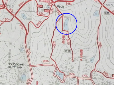 塔之下池の位置図 塔之下池の位置図