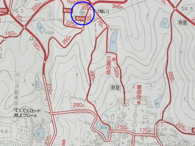 奥の谷池の位置図 奥の谷池の位置図