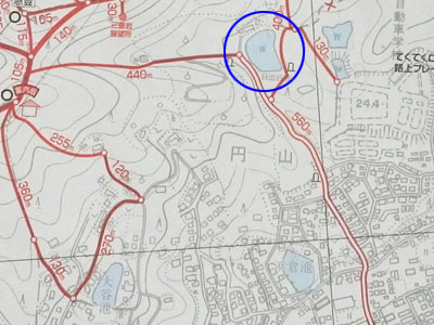 日出谷池の位置図 日出谷池の位置図