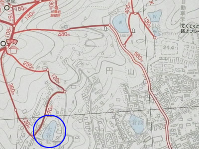 大地谷池の位置図 大地谷池の位置図
