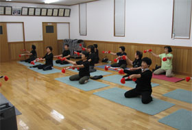銭太鼓の練習風景 銭太鼓の練習風景