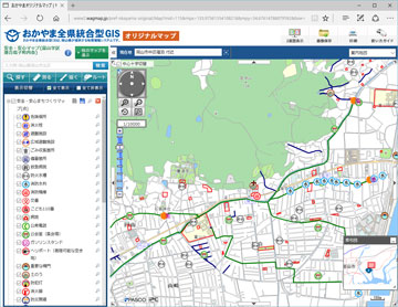 富山学区安全・安心マップ画面イメージ 富山学区安全・安心マップ画面イメージ