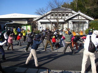 出発前のラジオ体操 出発前のラジオ体操