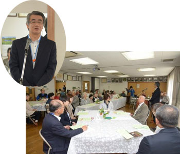 祝辞を述べる渡邊富山地域センター長 祝辞を述べる渡邊富山地域センター長