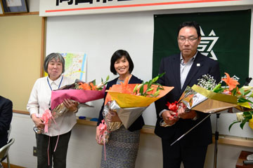 (転出者)長畑主任、武田園長、岡教頭 (転出者)長畑主任、武田園長、岡教頭