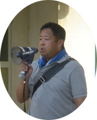 開会の挨拶をする合田PTA会長 開会の挨拶をする合田PTA会長