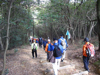 山道を下り里山センターを目指す 山道を下り里山センターを目指す