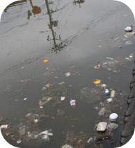 川に浮かぶゴミ 川に浮かぶゴミ