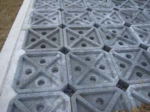 法面に設置された護岸ブロック 法面に設置された護岸ブロック