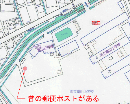 富山幼稚園の丸ポストの地図 富山幼稚園の丸ポストの地図