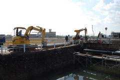 下って倉安川を渡ります。 下って倉安川を渡ります。