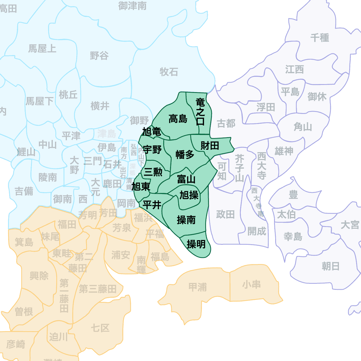 岡山市中区 町内会マップ